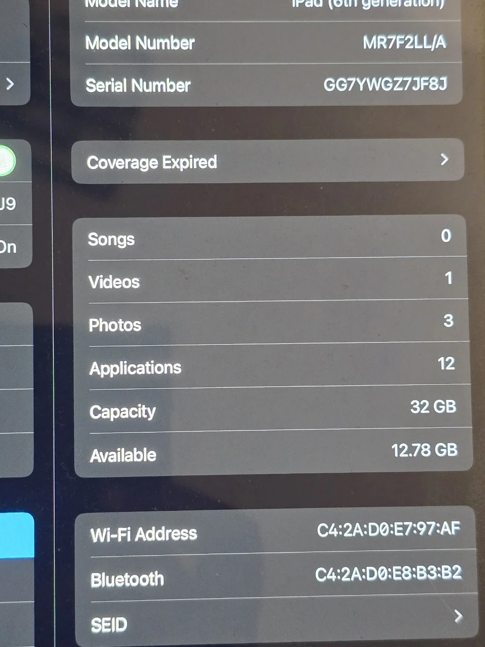 Apply iPad 6th generation 32 G Apple iPad Tablet in Black